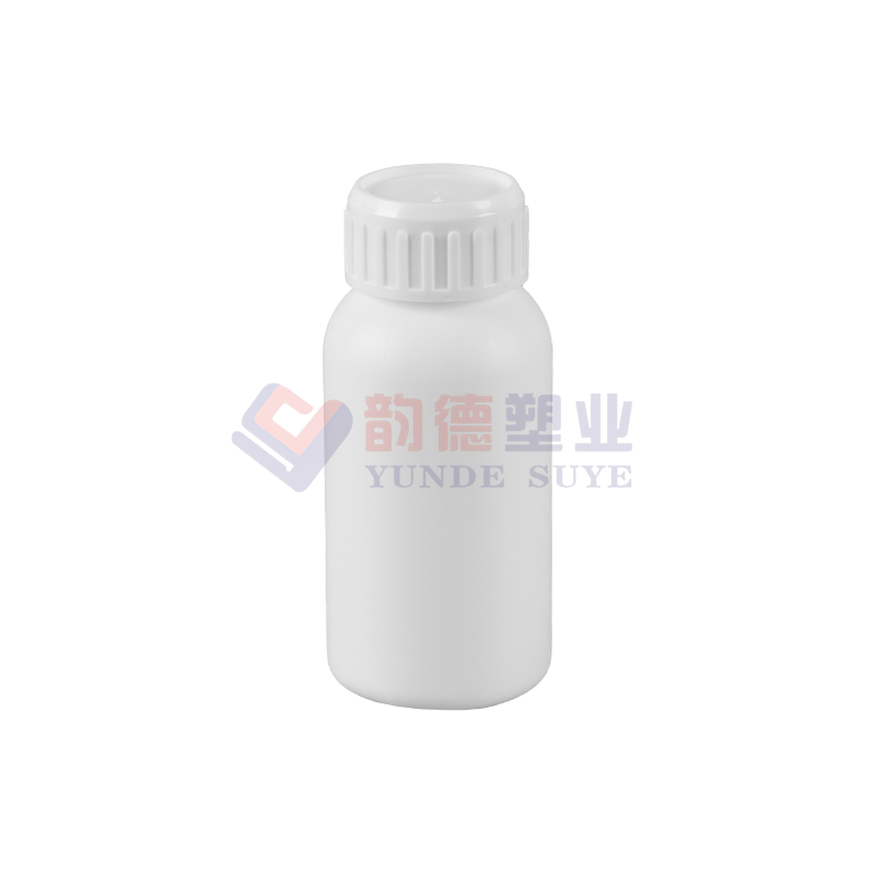 Ren hvit plast fluorert rund flaske 100ml-02